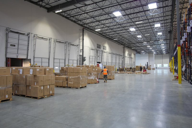 Transloading Area at a Warehouse
