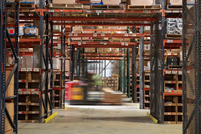 Stacks of Inventory In A Warehouse