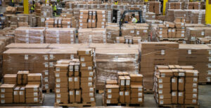 Piles Of Boxes In a Warehouse